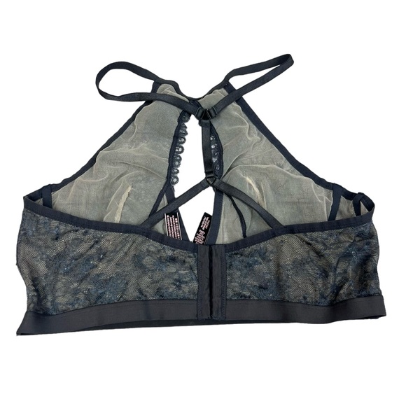 Victoria’s Secret Black Lace Floral Keyhole Bralette Size XL - Picture 2 of 13